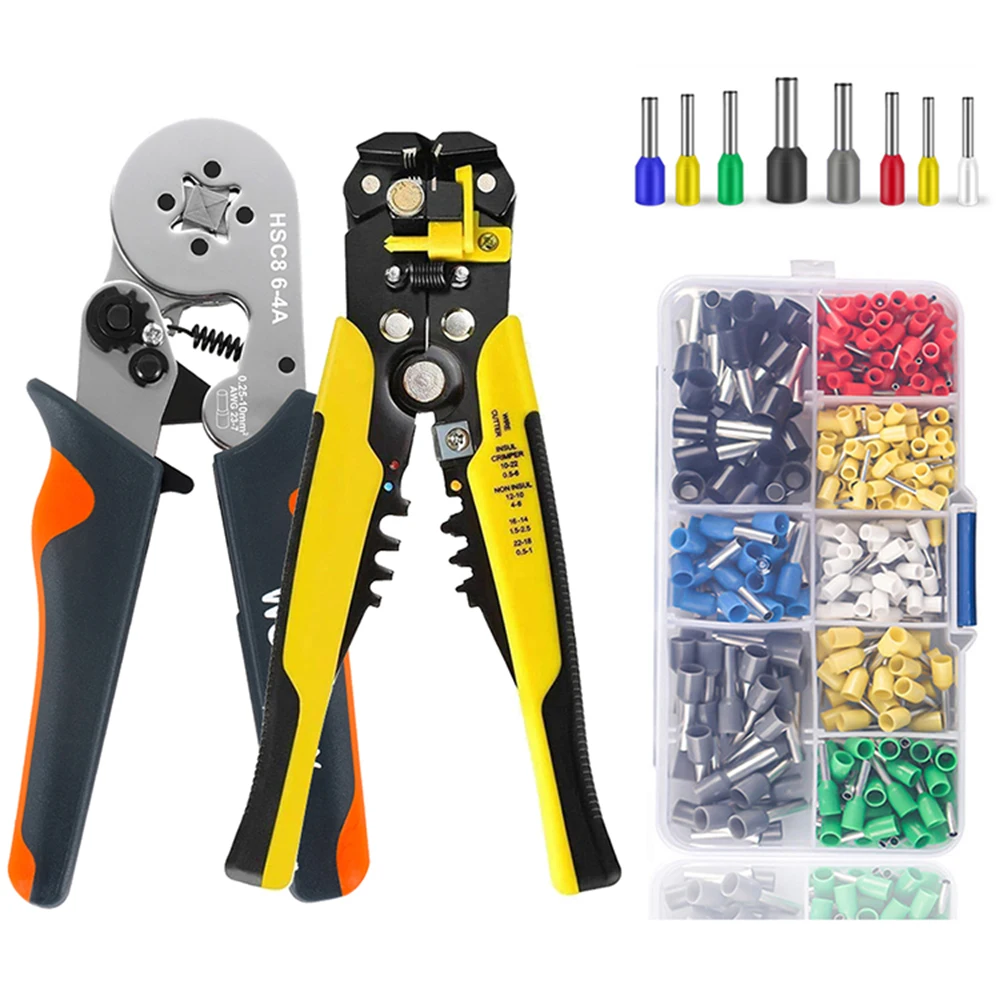 Aderendhülsen-Crimpzange HSC8 6-4/6-6 Elektrische Crimpzange für die Reparatur von Crimp-Rohrklemmen und elektrischen Schaltkreisen, Abisolierzange