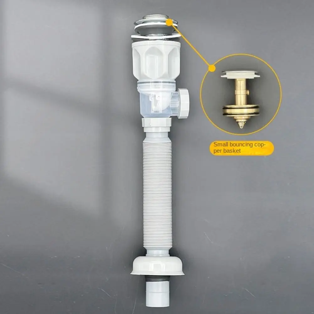 Dual Head Drain Hose Pipe Anti-odor Retractable Kitchen Sink Drain Adjustable Easy To Install Washbasin Plumbing