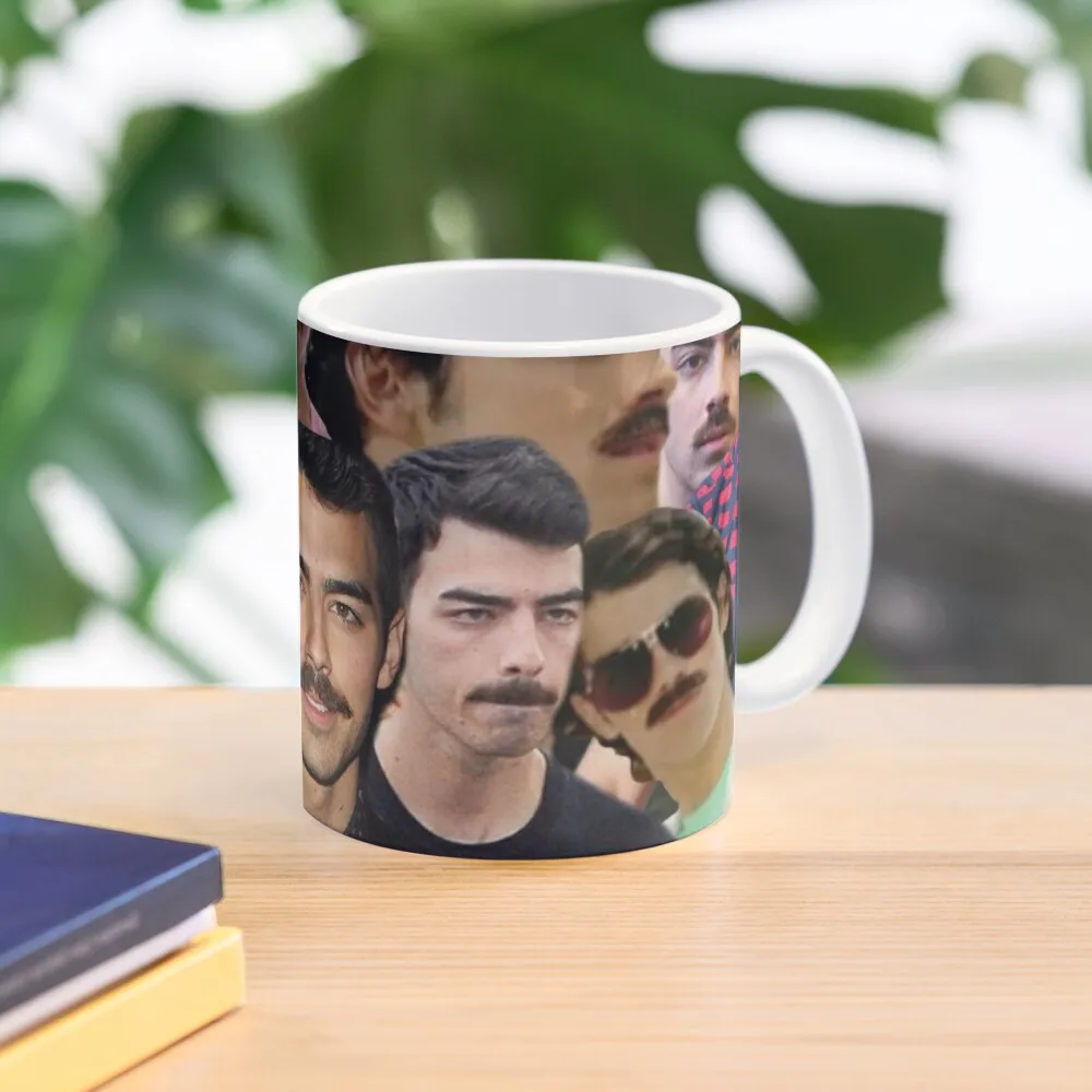 

Joe Jonas with a moustache Coffee Mug Cold And Hot Thermal Glasses Cute And Different Cups Porcelain Funny Cups Mug