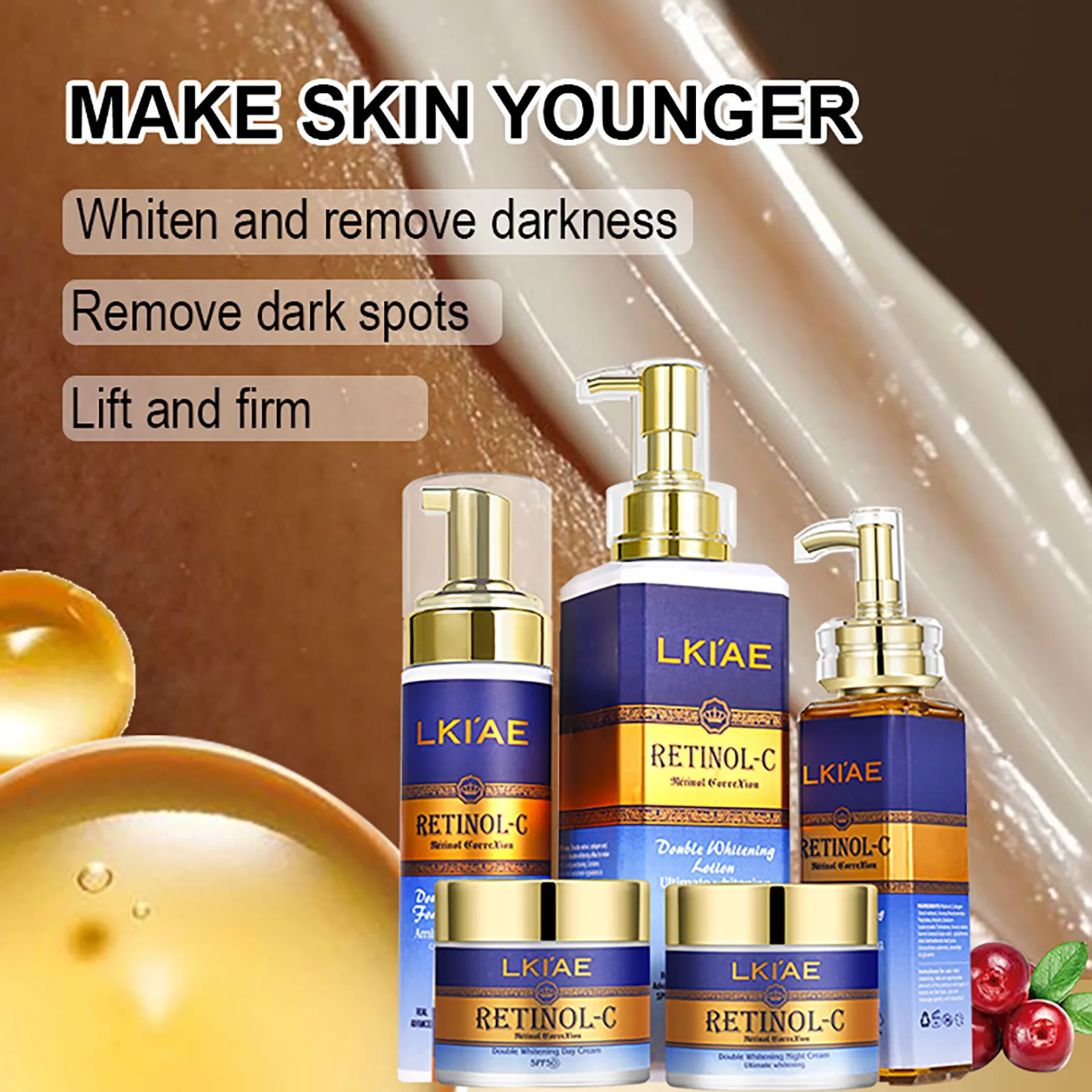 Anti Age Lightening Facial Daily Beauty Products Alike Vegan 7 Days Whitening Set Skin Care For Black Women 2