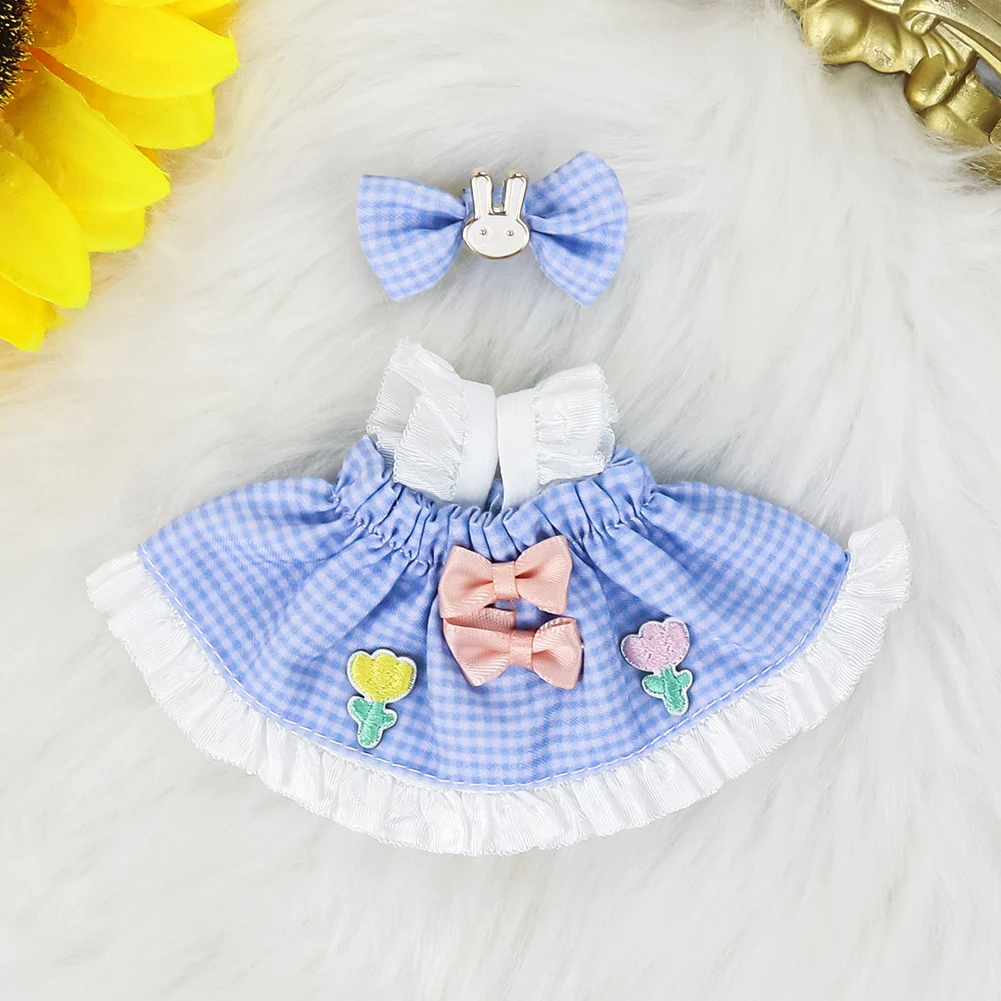 Puppenkleidung Für 17cm Labubu - Brauner Overall Mit Mütze Set