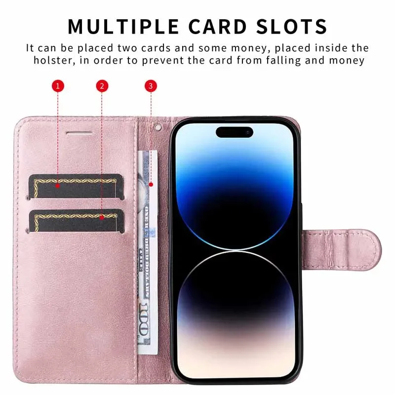 Leather Wallet Phone Case with Flip Cover