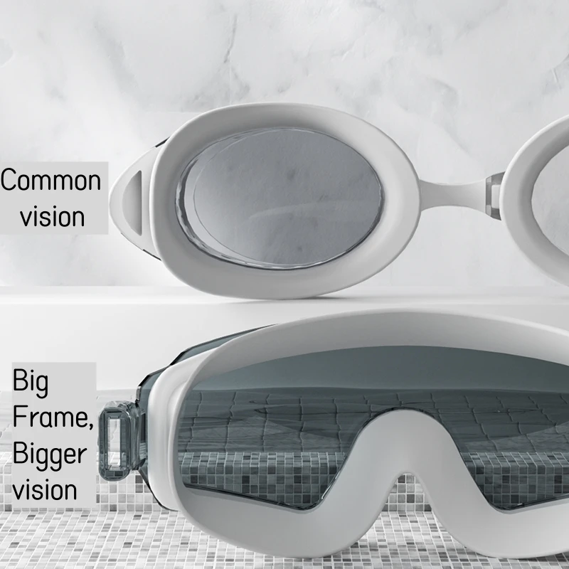 Swimming Goggles Big Frame UV Protection Waterproof HD Vision Adults For Men and Women