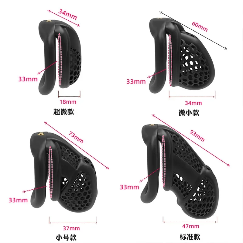 Pink Male Chastity Cage Embedded Small Lock 정조대 with Soft Silicone Catheter and 4 Size Cock Rings Adult Abstinence Sex Toys 18+ Penis Chastity Cage Chastity Lock Sex Toy Penis Cock Ring