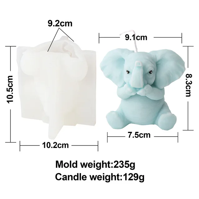 Skeadex Lot De 2 Moules En Silicone 3D En Forme D'animaux, éléphant