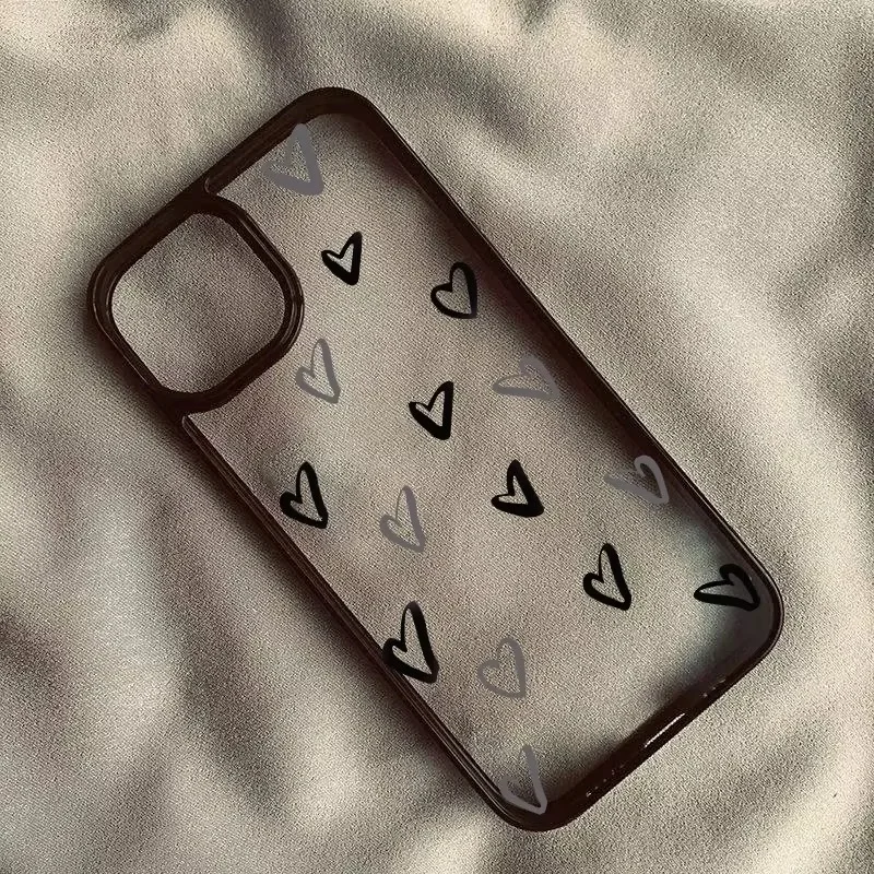 Chic Clear Heart Phone Case - Cute Love Design