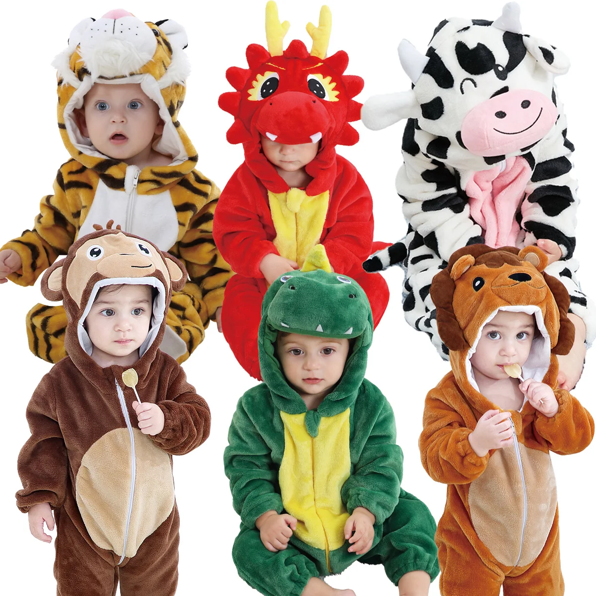 

Kigurumi Onesie Pajamas for Toddlers Children Tiger Dinosaur Winter Costumes for Kids jumpsiuts Flannel Cute Baby Romper