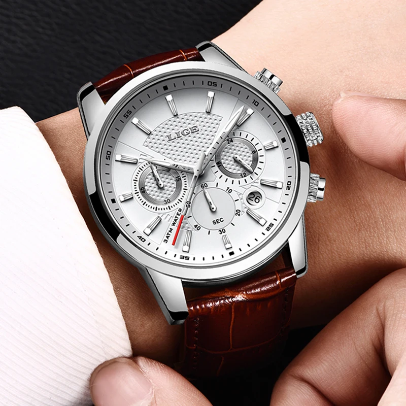 Luxury Men's Chronograph Watch - Fashion Business Leather, Luminous Waterproof Design