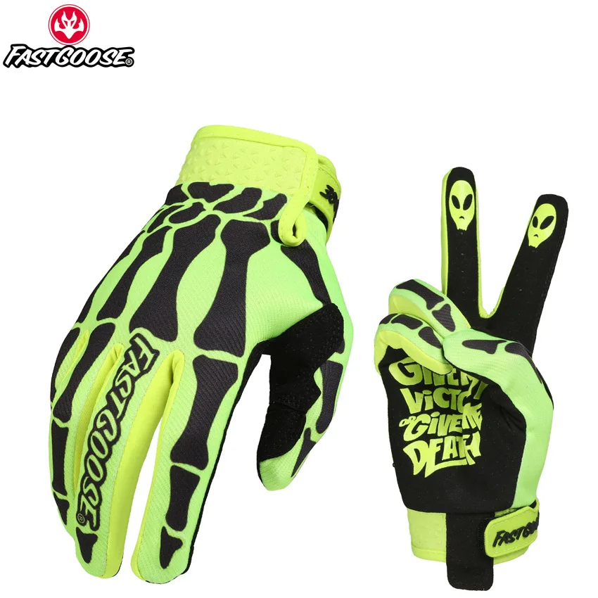 Cycling Gloves FASTGOOSE Skeleton Gloves Motorcycle Motocross Off Road MX BMX MTB ATV Guantes Moto Bicycle Touch Screen