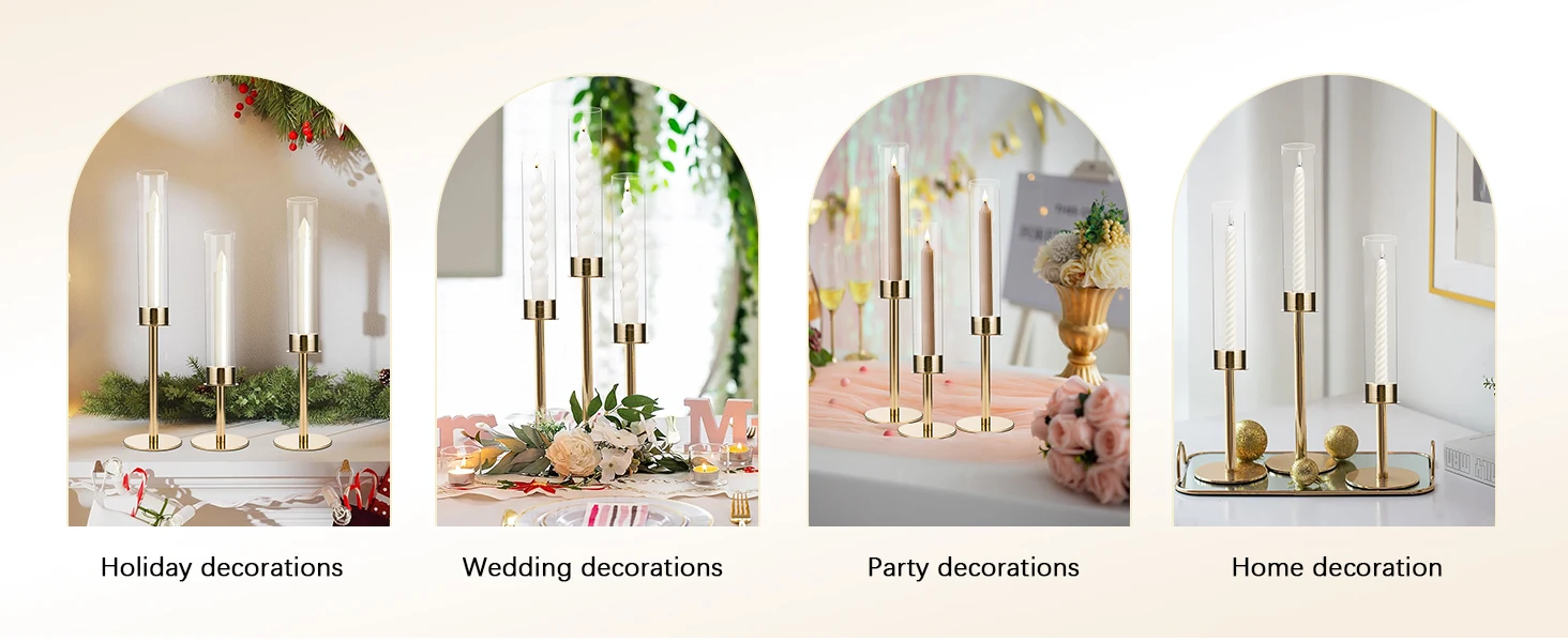 pillar candle holder gold