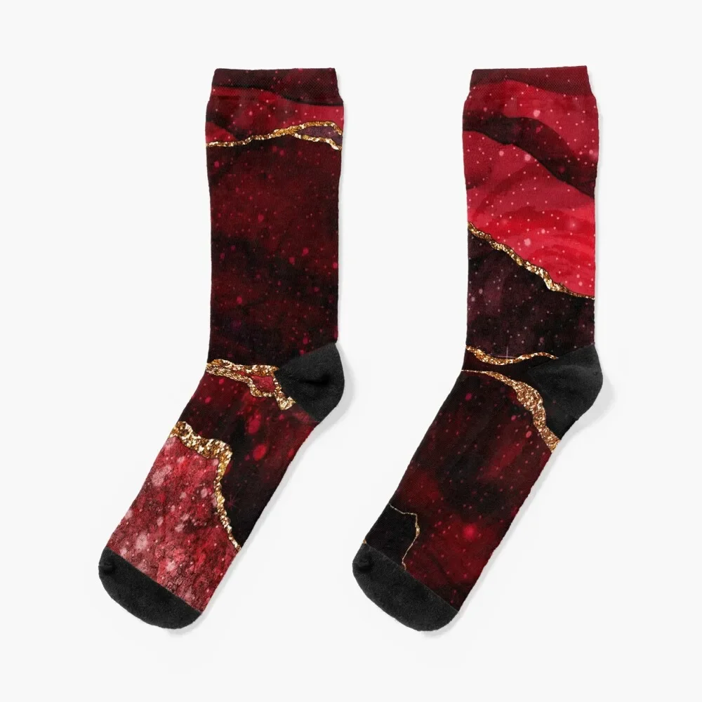 

red and gold Socks anime Heating sock set Socks For Man Women's