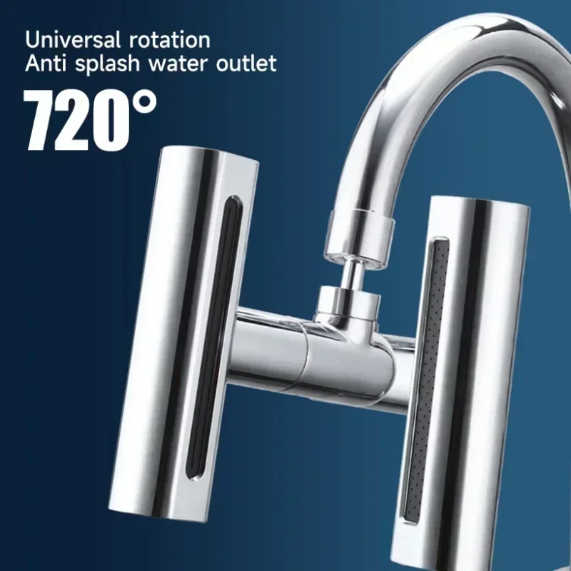 Real Waterfall Kitchen Faucet Extension Adapter 720° Swivel 4 Mode Multifunctional Waterfall Pressurized Bubbler Sprayer Tap Fit 5