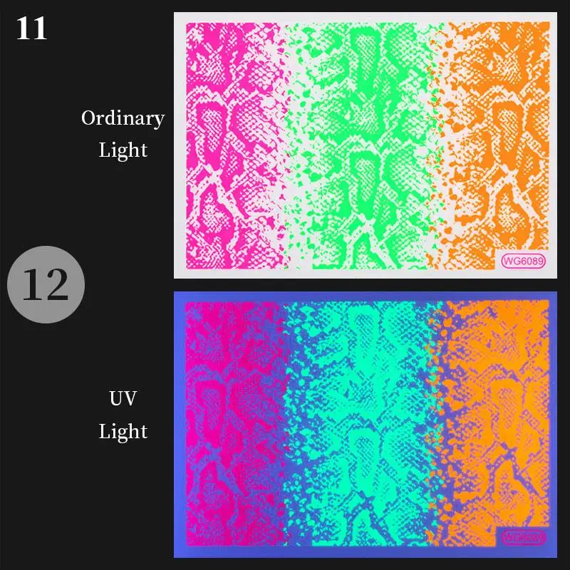 Fluorescent Nail Sticker Neon Color Luminous Nail Decoration 3D Foil Drip Decal Self-Adhesive Sticker Art Design