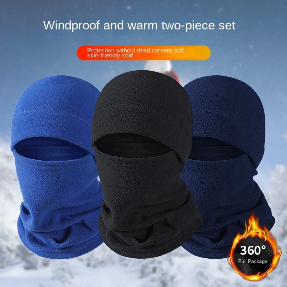 

Warm Collar Hat Bonnet Hat Fleece Ear Protection Neck Warmer Balaclava Pullover Cap Winter Face Mask Men Winter Cap Beanies Hat