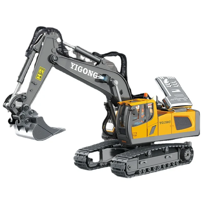 Yigong Kids Simulation 11 Channel Alloy Remote Control Excavator Toy Electric Large Engineering Car Toy Gift rc cars rc trucks rc construction toy