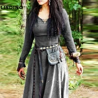 LisdinoMedieval Dress Women Long Sleeve Maxi Robe Vintage Fairy Elven Dress Renaissance Celtic Viking Gothic Cosplay Costumes - Image 4