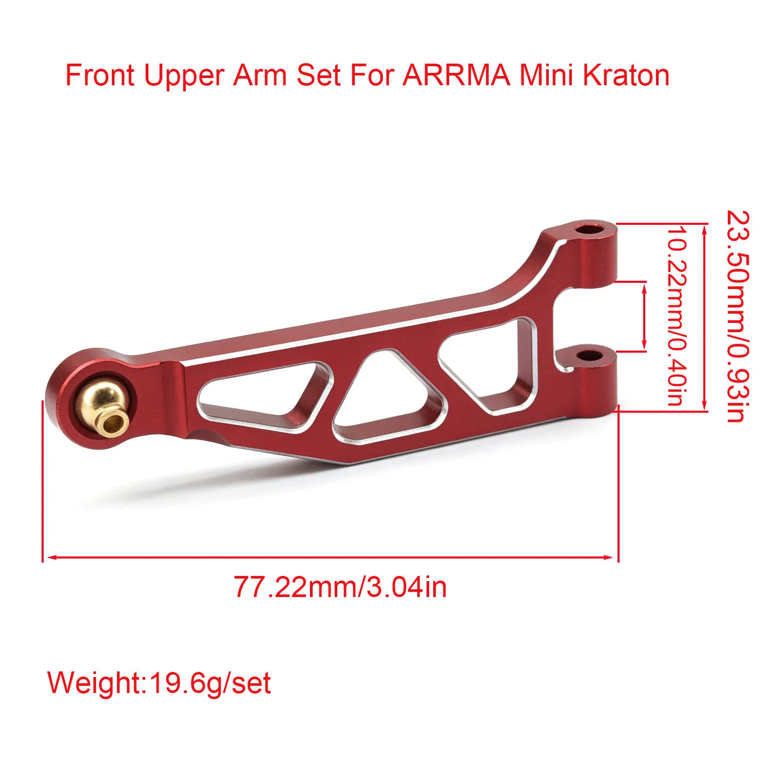ARRMA 미니 크라톤 1/16 RC 자동차 업그레이드 부품용 알루미늄 프론트 어퍼 암 세트
