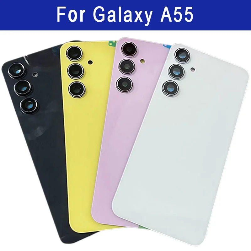 

Стеклянная задняя крышка батарейного отсека для SAMSUNG Galaxy A55, задняя крышка корпуса для телефона SM-A556V SM-A556B, оболочка для телефона + объектив камеры