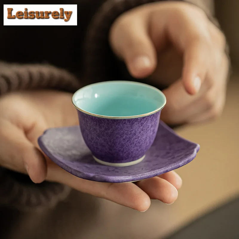 Crystal Glazed Purple Charm Oriental Tea Set Complete Set Handmade Tea Ceremony Set Teapot And Tea Cup Set Teaset Collection