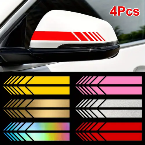"Classic JDM Reflective Stripes Vinyl Decal Kit - 4pcs Self-Adhesive Car Body Stickers, Waterproof & Universal Fit" - Image 2