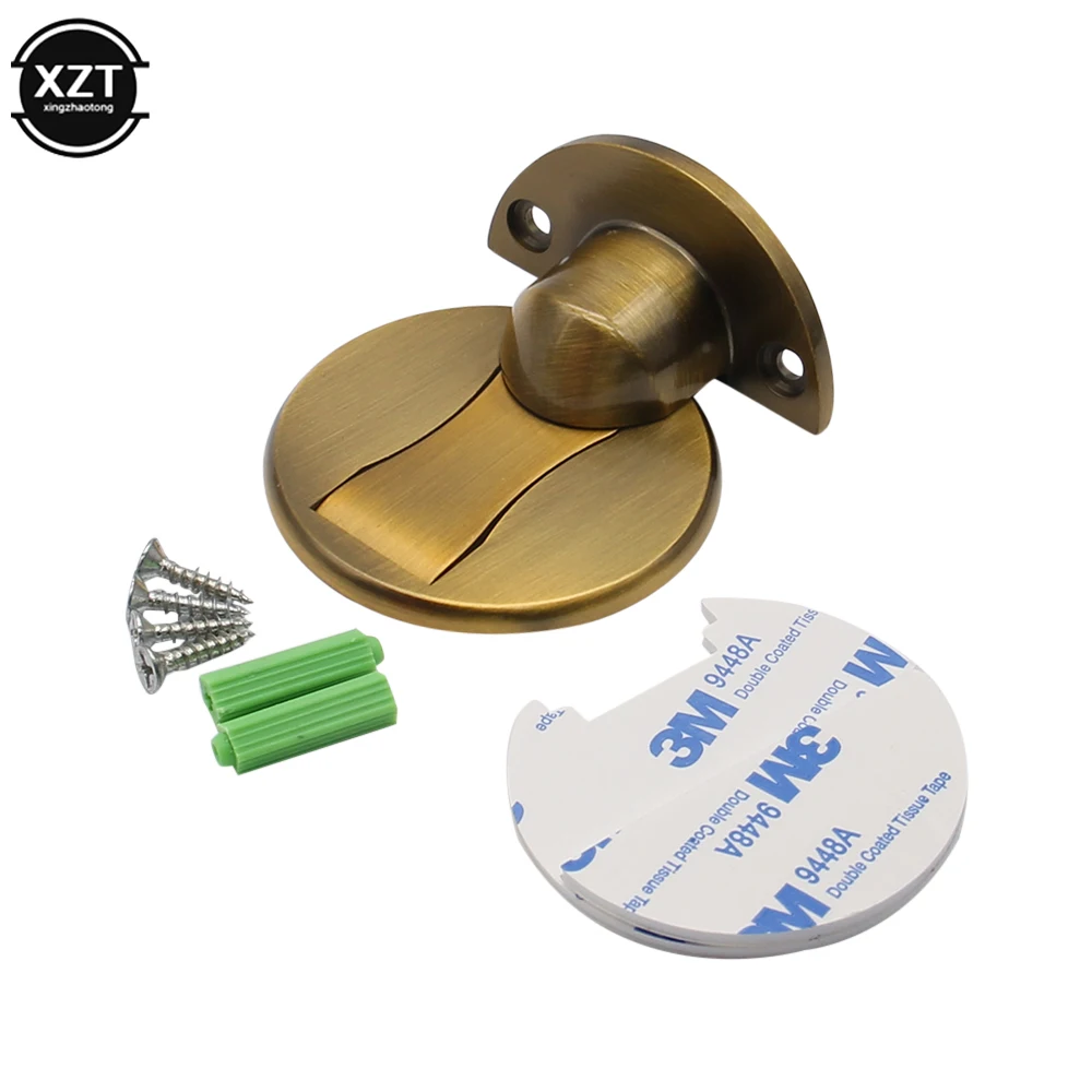 Perforation-free magnetic door stopper 304 stainless steel door stopper hidden holders catch floor nail-free furniture hardware