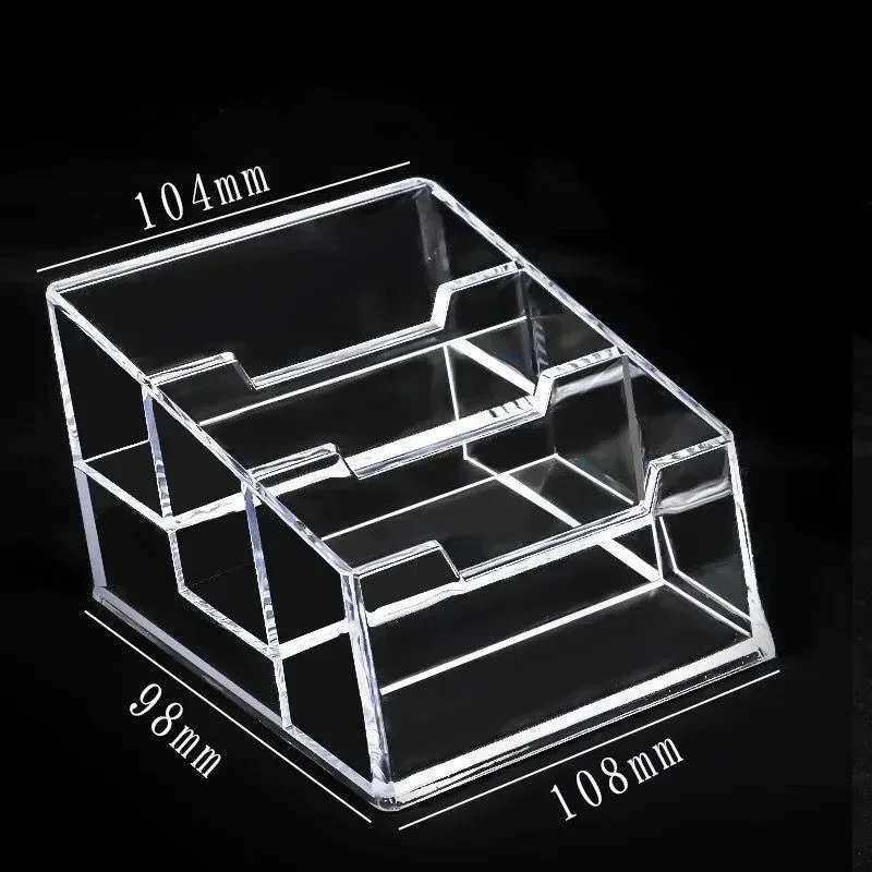 1pcs Clear Desk Shelf Box Storage Display Stand Acrylic Plastic Transparent Desktop Bussiness Card Holder Place Card Holder card holder plastic storage box desk organizer desk card holder card display stand acrylic sign holder