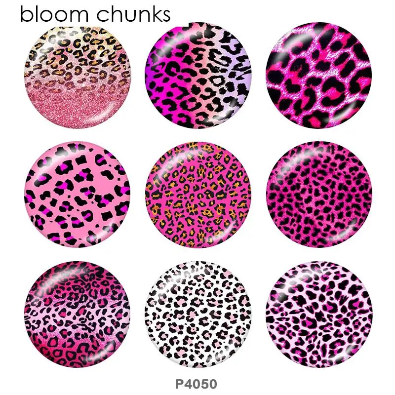 Snap Button Cabochon Leopard Glass Cabochons Snap Buttons Round