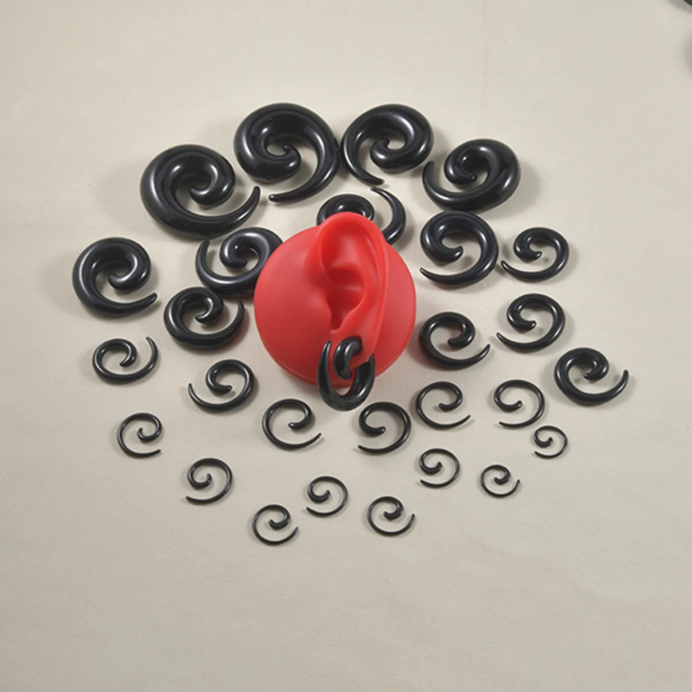 Pair 00g Or 6g Neon Green Super Spirals Tapers Plugs Huge Big Hangers Gauges Earrings Stretching Stretched Unique Acrylic Men Women Gift - Zaya Body Jewelry