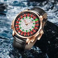 Mechanical Watches Pro Men's PINDU Watch NH35A Movement Sapphire Glass Waterproof Button Design Wristwatch Russian Roulette 5