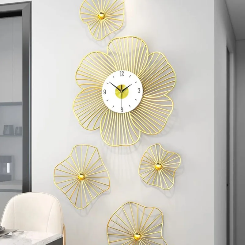 

Luxury Big Size Wall Clock Free Shipping Modern Living Room Fashion Round Wall Clock Silent Metal Duvar Saati Room Decorarion