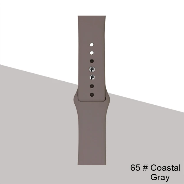 Silicone Strap For Apple Watch band 45mm 41mm 44mm 40mm 38mm 42mm Watchband Bracelet Correa For Iwatch Series 6 Se 5 4 3 7 Coastal-Gray-65