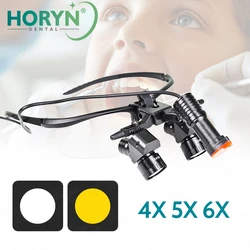 4X-6X Zoom ENT Dental 48° Loupes Binocular Magnifier 300-600 mm Lupas Interpupillary Distance Adjustable 5W Surgery Headlight