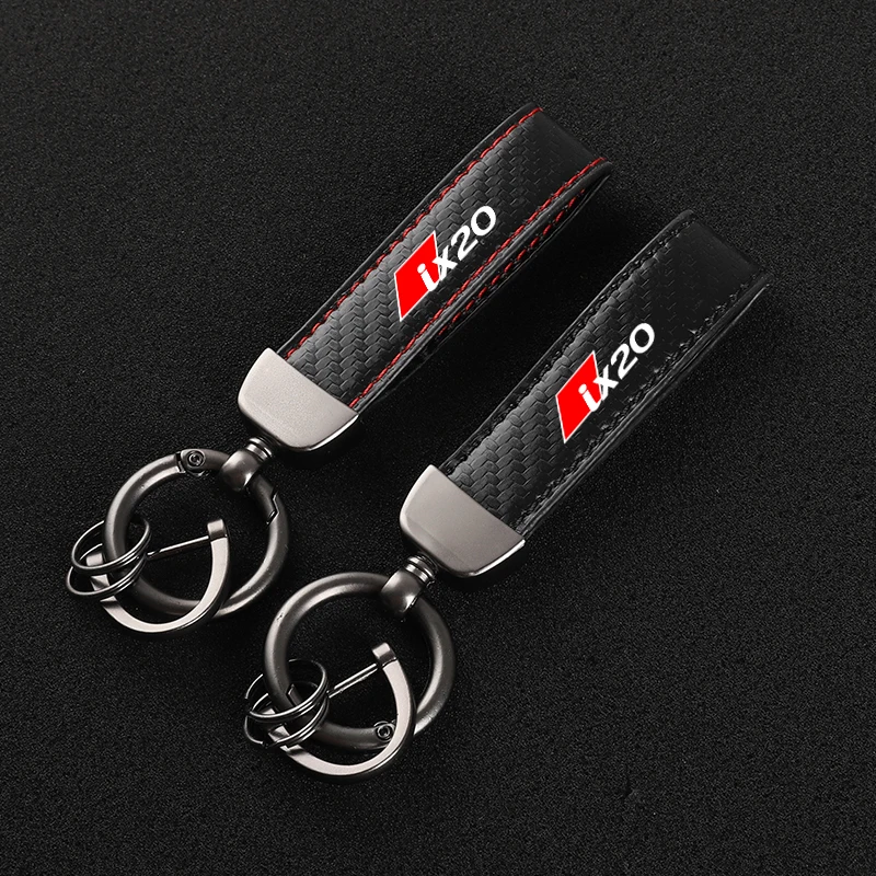 

New Genuine Leather Car Styling Emblem Keychain Key Chain Rings For Hyundai ix20 car accessories With Logo