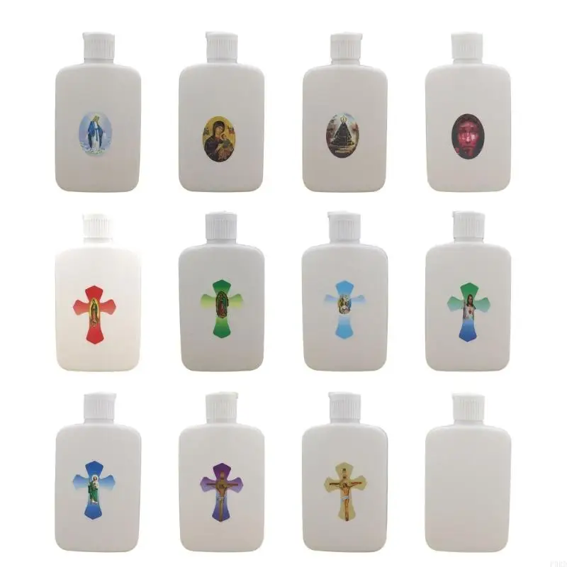 P0RD Holy Water Container Baptisms Lotion Bottle with Screw Lid Catholic Accessories