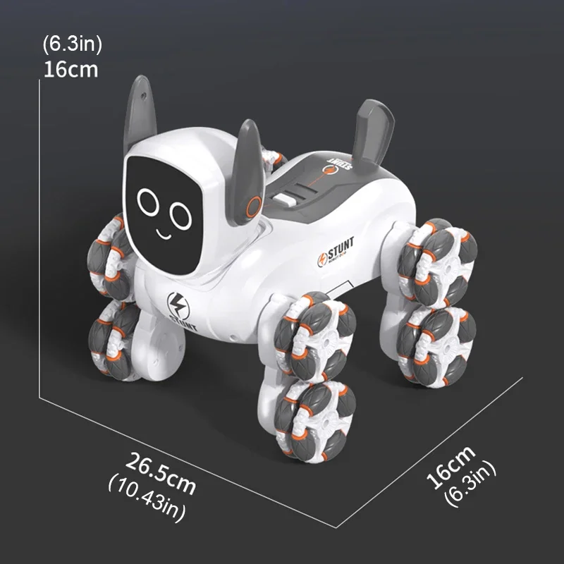 Jjrc Q193 Rc Stunt Car 8-Wheel Mechanical Robot Dog Lights for Kids Remote Gesture Sensing Dual Control Electronic Pet Toy Car