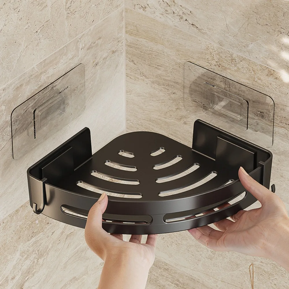 1/2/3pcs Adhensive Bathroom Shampoo Holder Shower Caddy Shelves Storage No Drill Shelf Corner Towel Holder Shelves for Bathroom 2