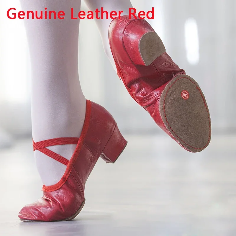 Quality Leather Ballet Dancing Shoes For Women Low Heel Genuine Leather Girls Ballet Jazz Dance Shoes Belly Yoga Teachers's Shoe 5
