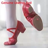 Quality Leather Ballet Dancing Shoes For Women Low Heel Genuine Leather Girls Ballet Jazz Dance Shoes Belly Yoga Teachers's Shoe 5