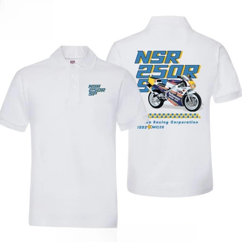 NSR250 Honda Two Chariots of Fire Loafman HRC 주변기기 폴로 셔츠 남성 및 여성 여름 코튼 반소매 티셔츠