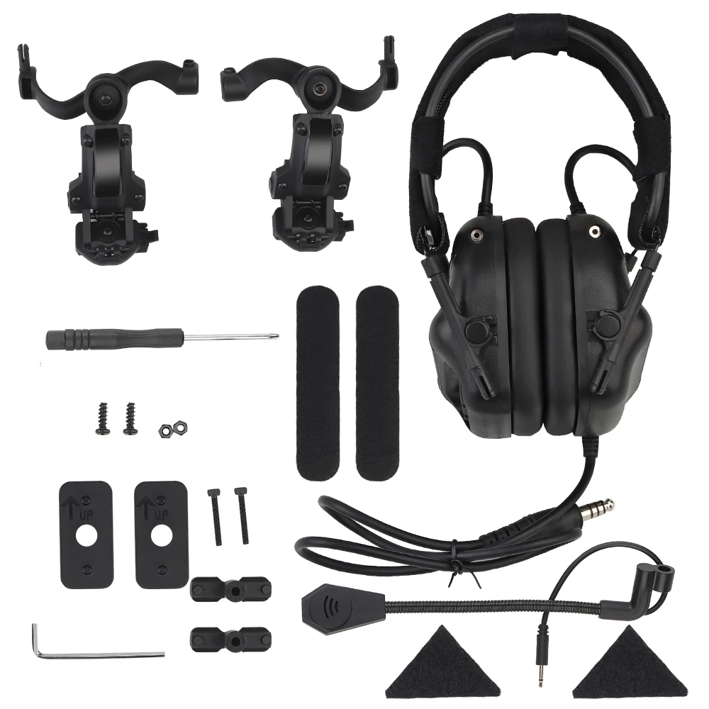 Tactical 5TH GEN  Headset Electronic Folding Sound Pickup & Noise Reduction Headphone With Silicone Earmuffs