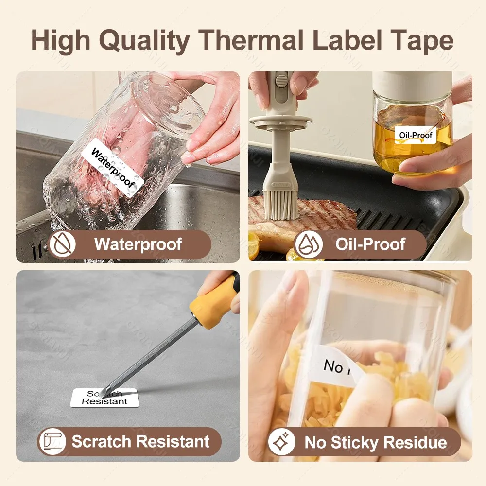 6Rolls White Label Tape for P15 Thermal Label Maker Color Paper 15mmx30mm 230PCS/Roll Waterprood Adhesive DIY Printing Sticker