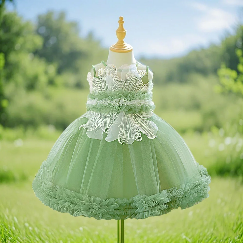 Baby Girl Green Flower Dress Flower Dress Light Green Suitable for Beach  Vacation Birthday Party Anniversary Baby Dress - AliExpress 1501