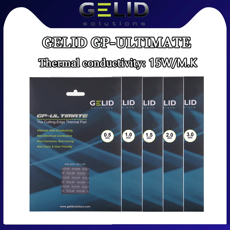 GELID GP-Ultimate 15W/mK 다중 크기 고성능 열 패드 CPU/GPU 그래픽 카드 열 패드 마더보드 열 패드