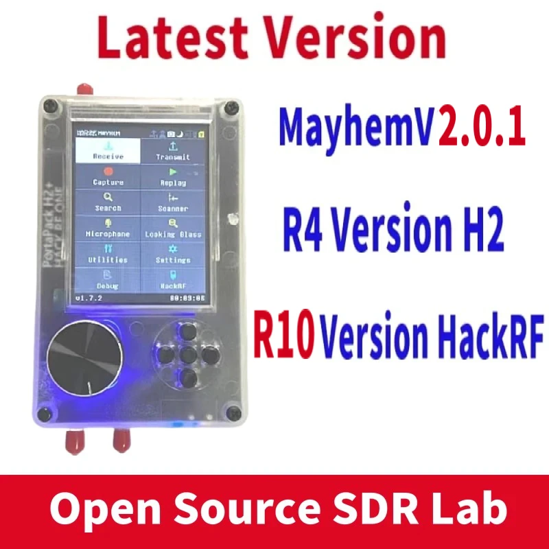 HackRF One R10 Portapack H2 1MHz to 6GHz SDR With Mayhem 2.0.1 Firmware Flashed software defined radio