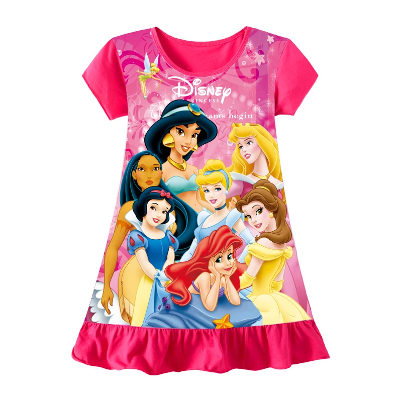 3-8Years New Summer Kids Cartoon Dress Sleepwear Mermaid Princess