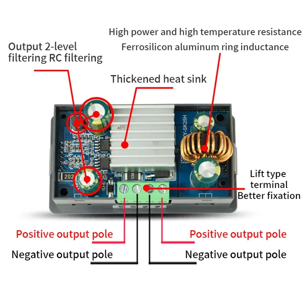 CC CV 충전 보드 DC-DC 벅 부스트 컨버터 조정 가능한 조절형 입력 5-30V 출력 0.6-30V 0-4A