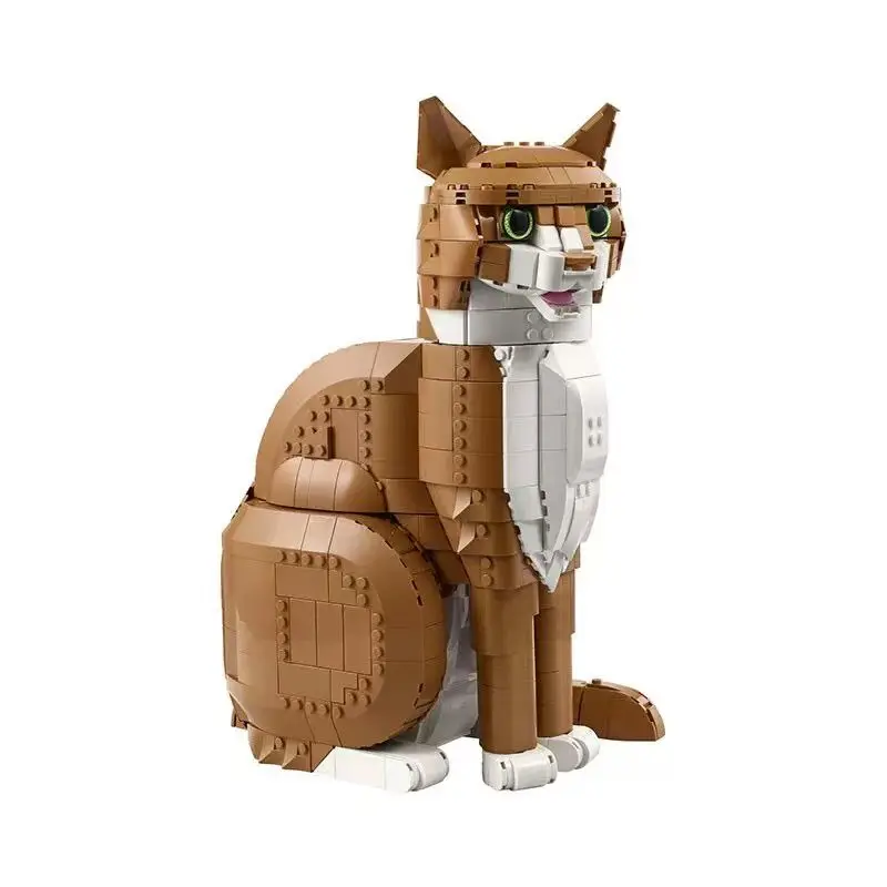 MOC 고양이 동물 창의적인 애니메이션 조립 DIY 교육용 장난감 성인 크리스마스 생일 선물