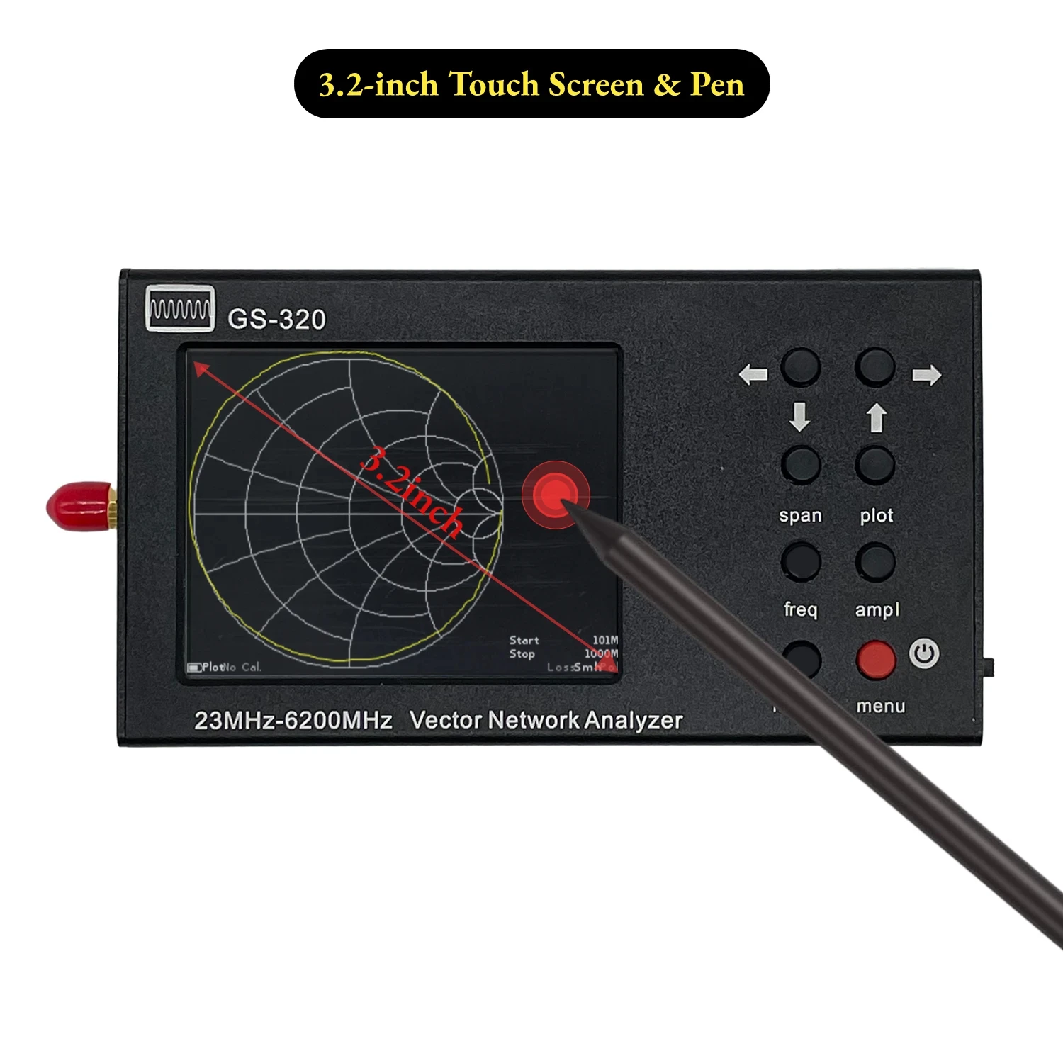 GS320 HTOOL 6G Vector Network Analyzer RF Antenna Tester VNA Handheld Portable Wireless Detector WIFI Antenna Reflection Tester 4