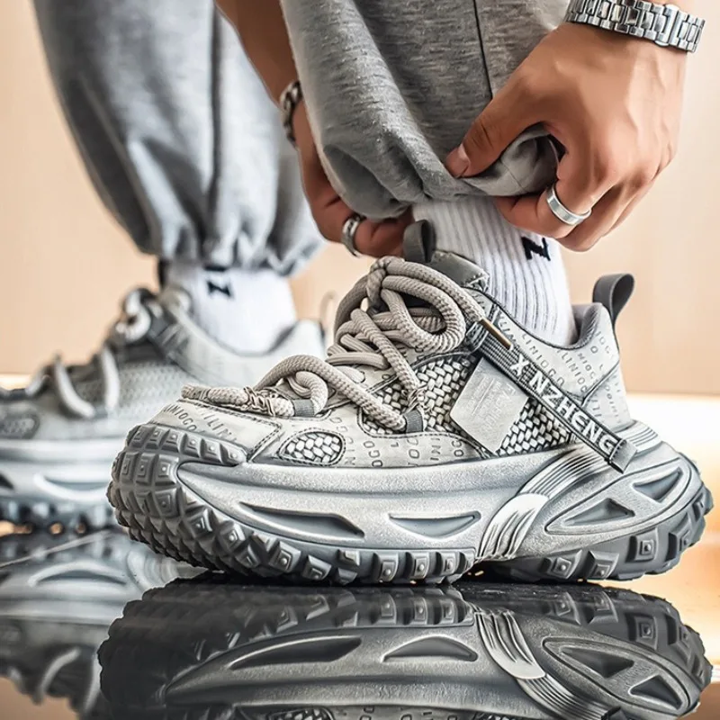 for Mesh Breathable Platform Sneakers Light Luxury High-end Casual Trend Comfort Men Shoes Кроссовки Мужские_vogvips.com