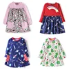 Jumping Meters New Arrival Spaces Rockets Print Princess Cotton Costume Baby Girls Dress for Autumn Spring Kids Girls Clothes